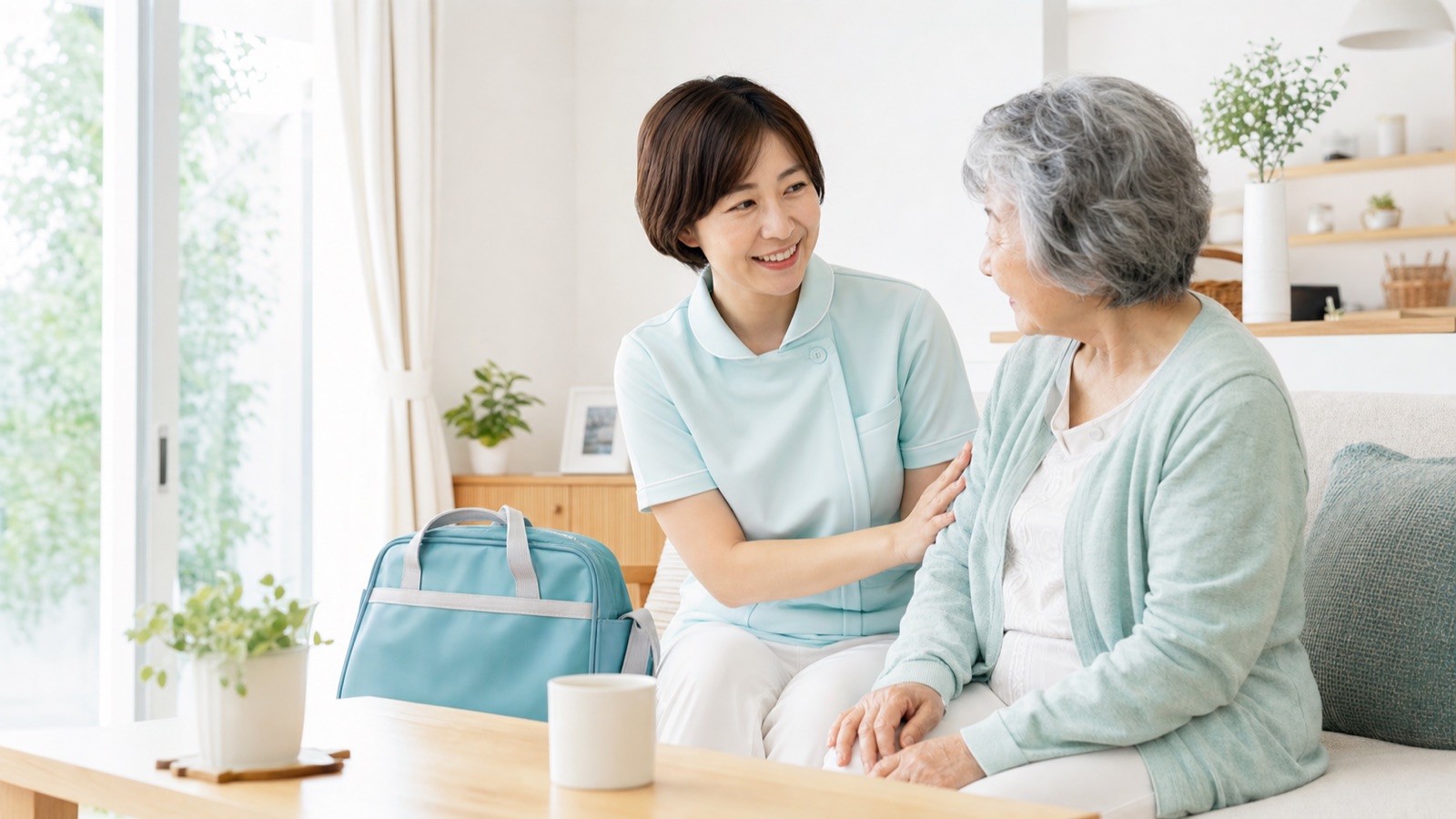 訪問看護師と利用者の温かい交流